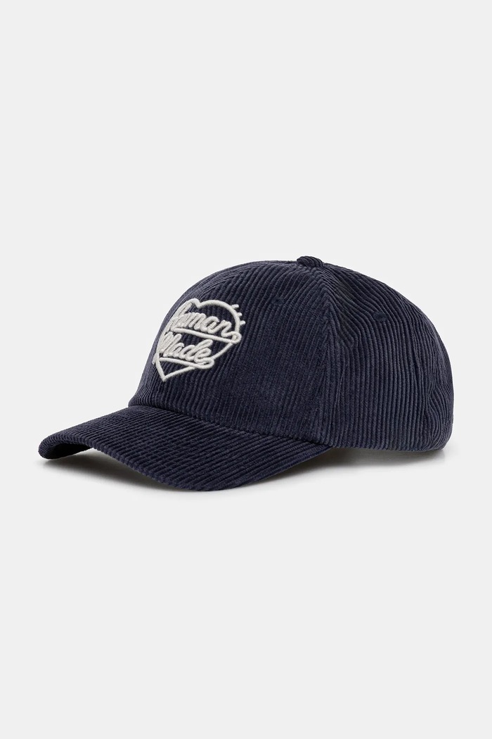 Human Made czapka z daszkiem bawełniana 6PANEL CORDUROY bawełna granatowy HM30GD071
