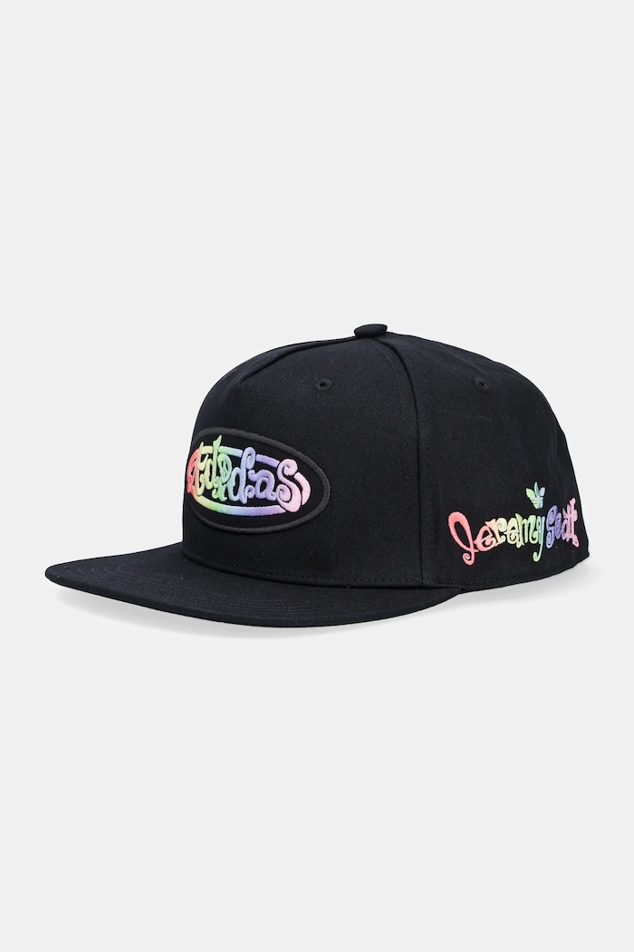 Καπέλο adidas Originals Pride x Jeremy Scott απλικέ μαύρο JW8026