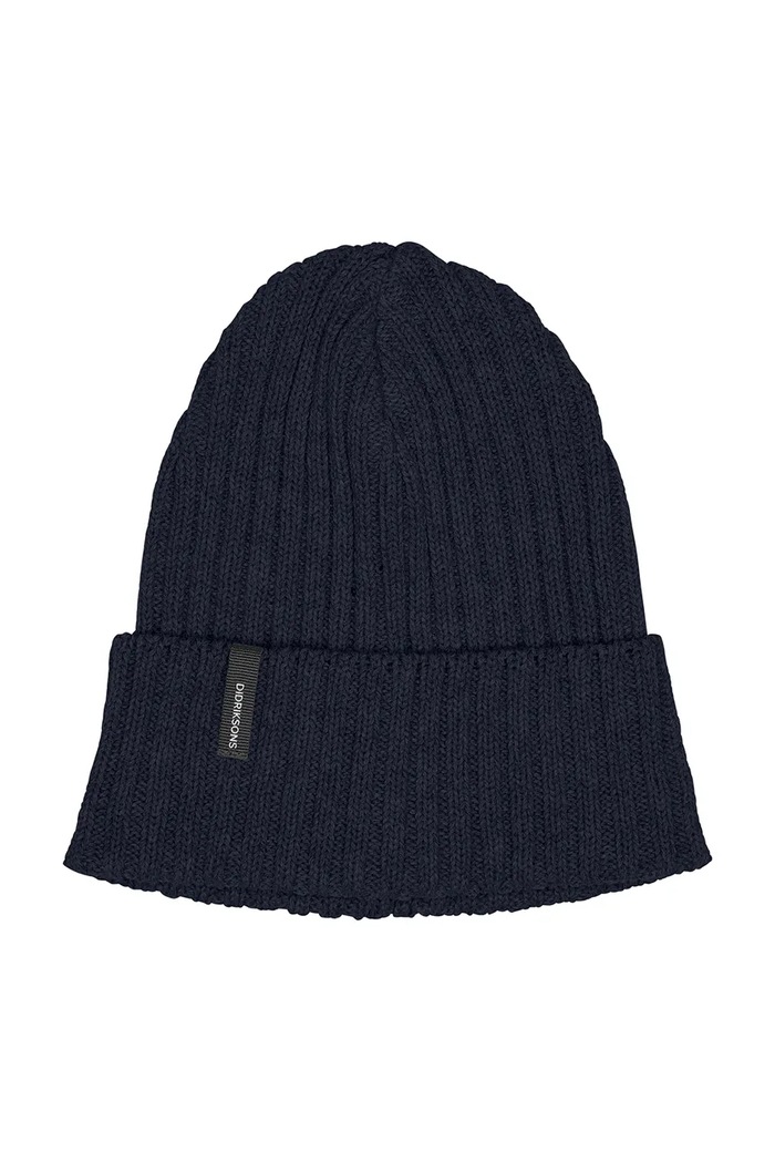 Didriksons Czapka beanie bawełniana DELMAR granatowy 505758