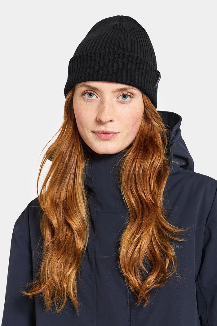 Didriksons Czapka bawełniana DELMAR 505758 czarny AW25