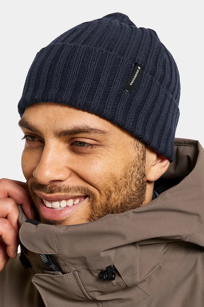 Βαμβακερό σκουφάκι Didriksons LAKEN 505757 σκούρο μπλε AW25