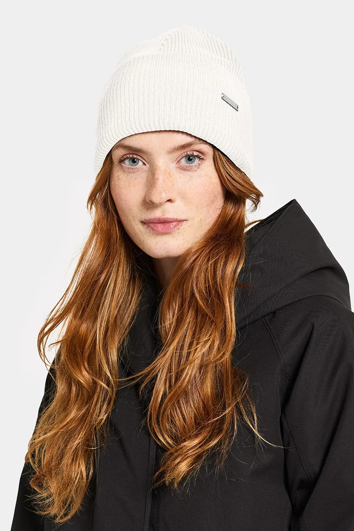 Didriksons Czapka beanie bawełniana RIVER 505756 beżowy AW25