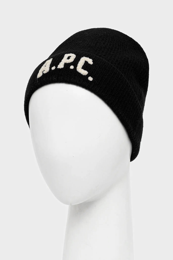Vlnená čiapka A.P.C. bonnet axel WVBDK.M25111 čierna AW25