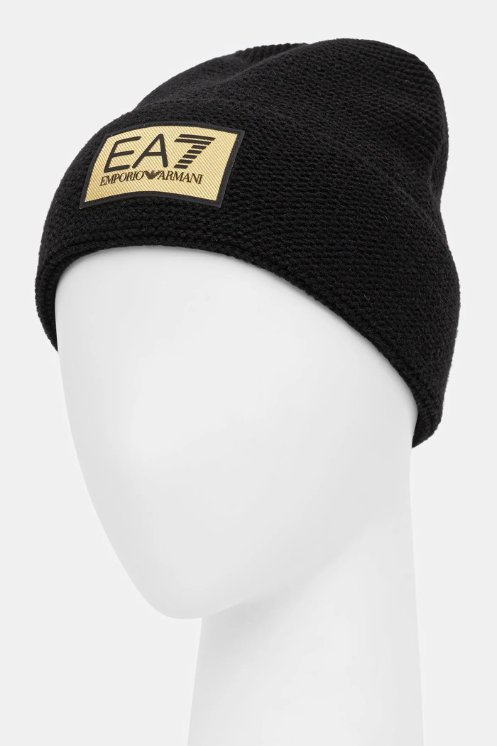 EA7 Emporio Armani czapka z dodatkiem wełny AF18021.7X000247 czarny AW25