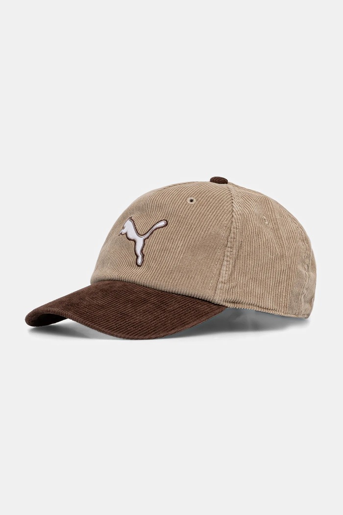 Κοτλέ καπέλο μπέιζμπολ Puma απλικέ μπεζ 26384