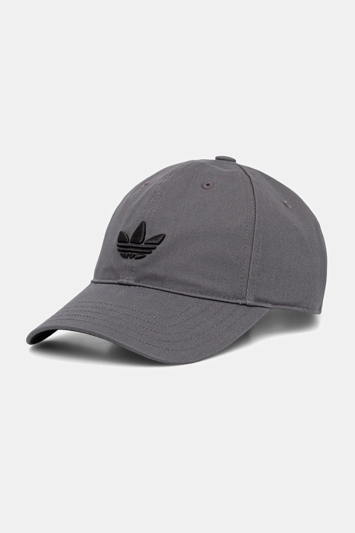 adidas Originals Βαμβακερό καπέλο του μπέιζμπολ adidas Originals γκρί JV7388