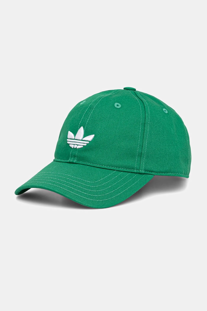 adidas Originals czapka z daszkiem bawełniana aplikacja zielony JV7390