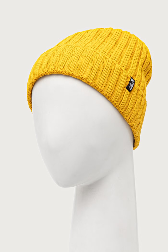 Jack Wolfskin Czapka beanie z wełną RIB KNIT 1907122 żółty AW25