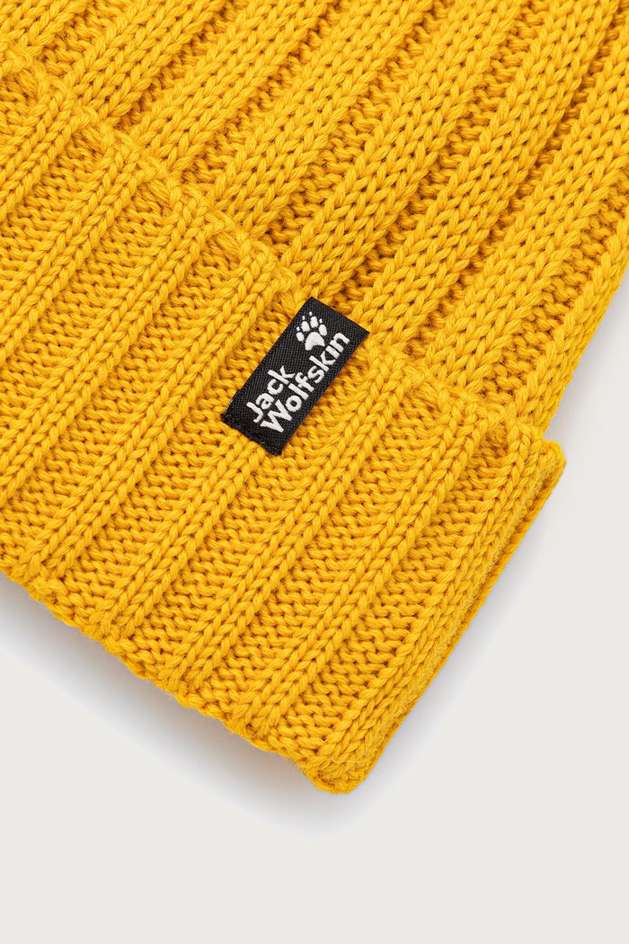 Akcesoria Jack Wolfskin Czapka beanie z wełną RIB KNIT 1907122 żółty