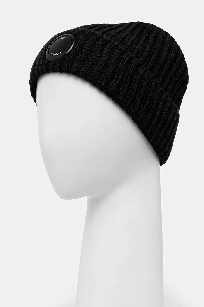 Vlnená čiapka C.P. Company RFCMAC739A005509A tmavomodrá AW25