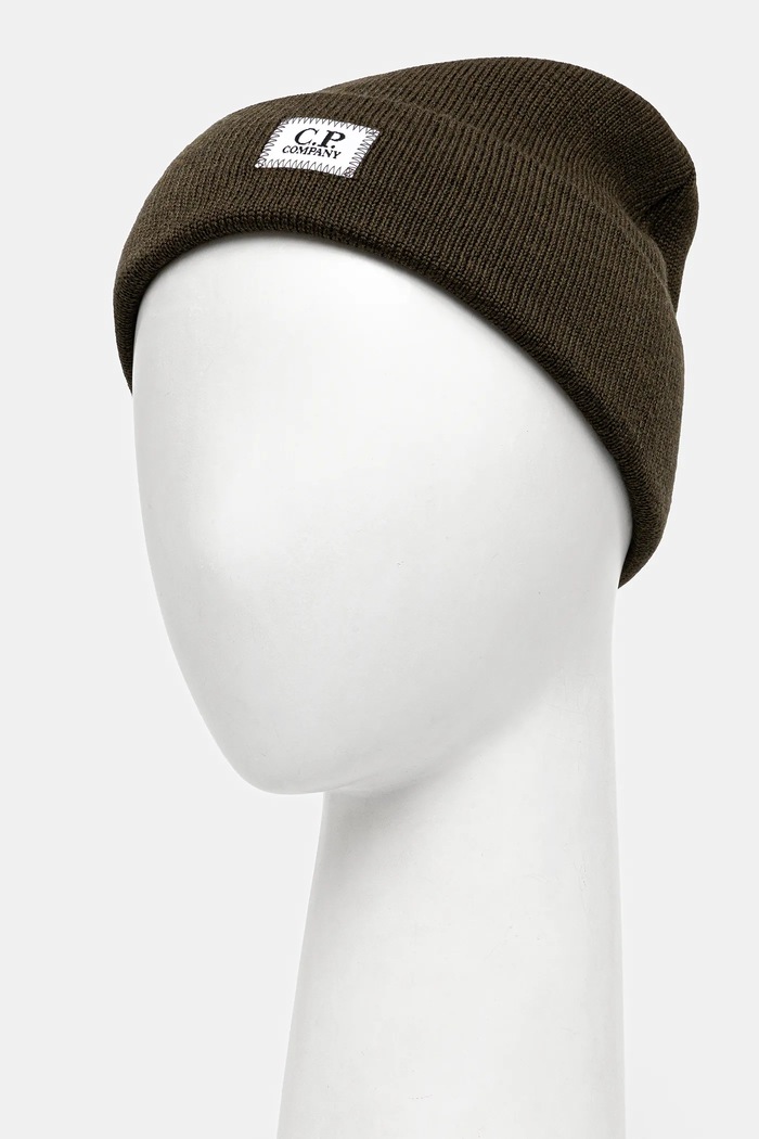 Volnena kapa C.P. Company 19CMAC305A005509A zelena AW25