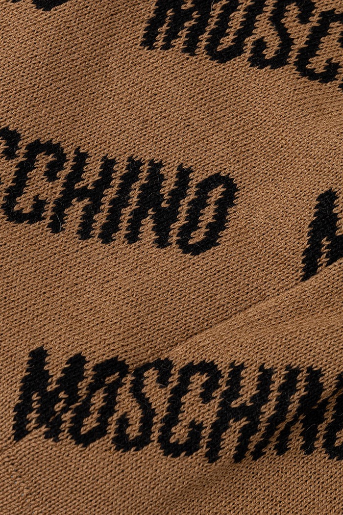 Moschino σκούφος από πρόσμιξη μαλλιού M5859.60112 καφέ AW25
