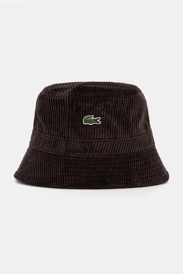 Manšestrový klobouk Lacoste bavlna hnědá RK2934