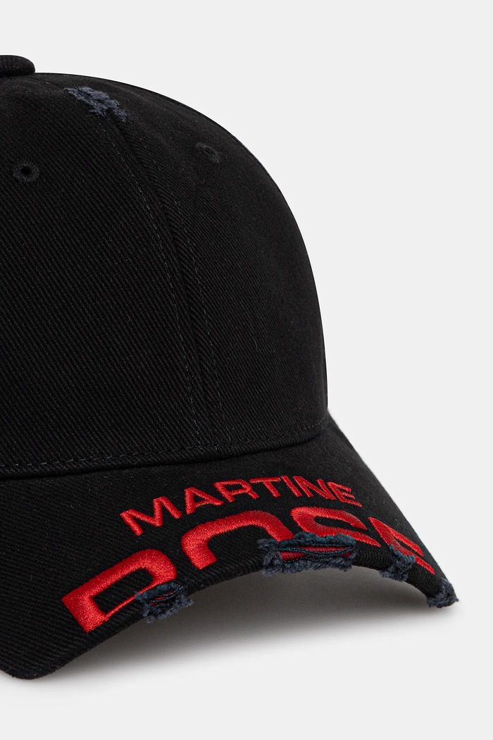 Martine Rose cotton baseball cap Rose Martine Cut Peak 1130WP13002 black AW25