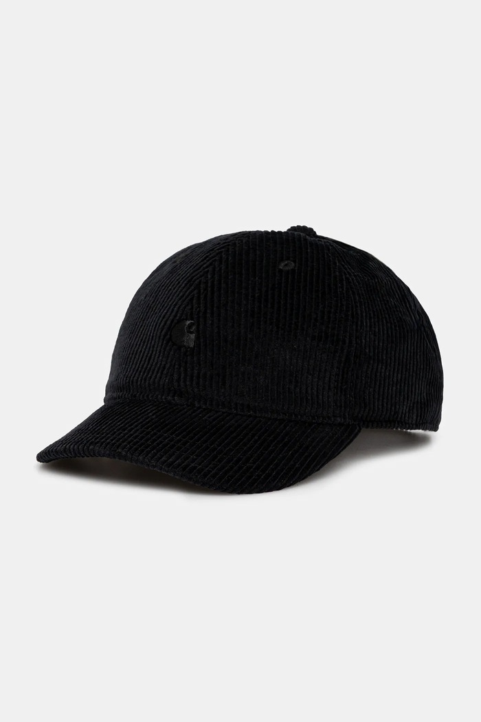 Κοτλέ καπέλο μπέιζμπολ Carhartt WIP Harlem Cap απλό μαύρο I026890.00EXX