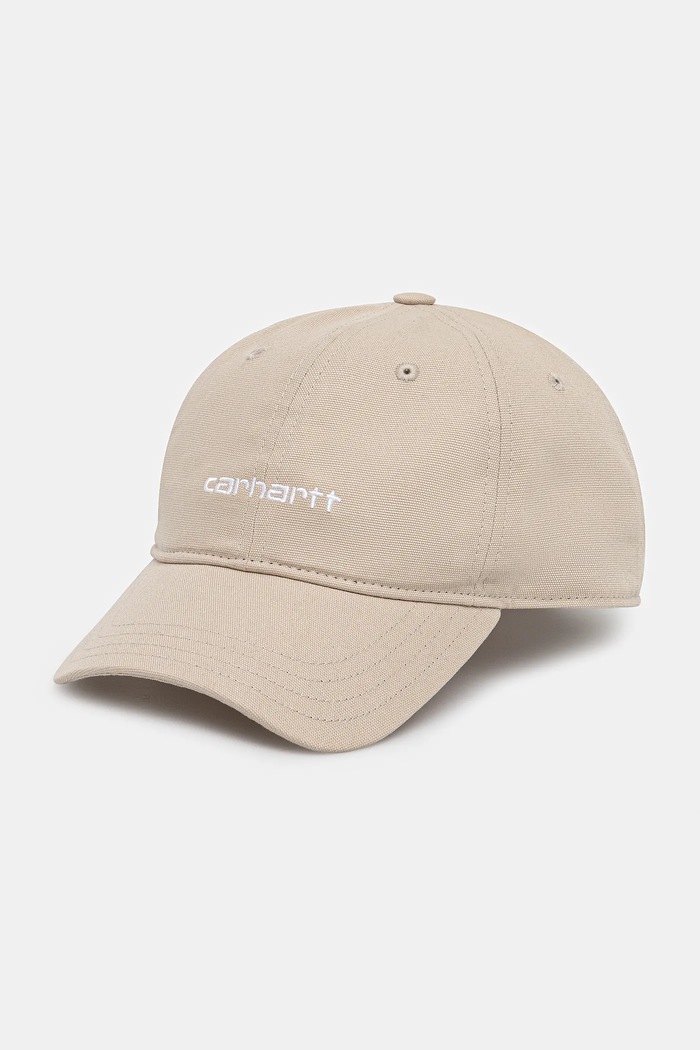 Carhartt WIP czapka z daszkiem bawełniana Canvas Script Cap bawełna beżowy I028876.2W1XX