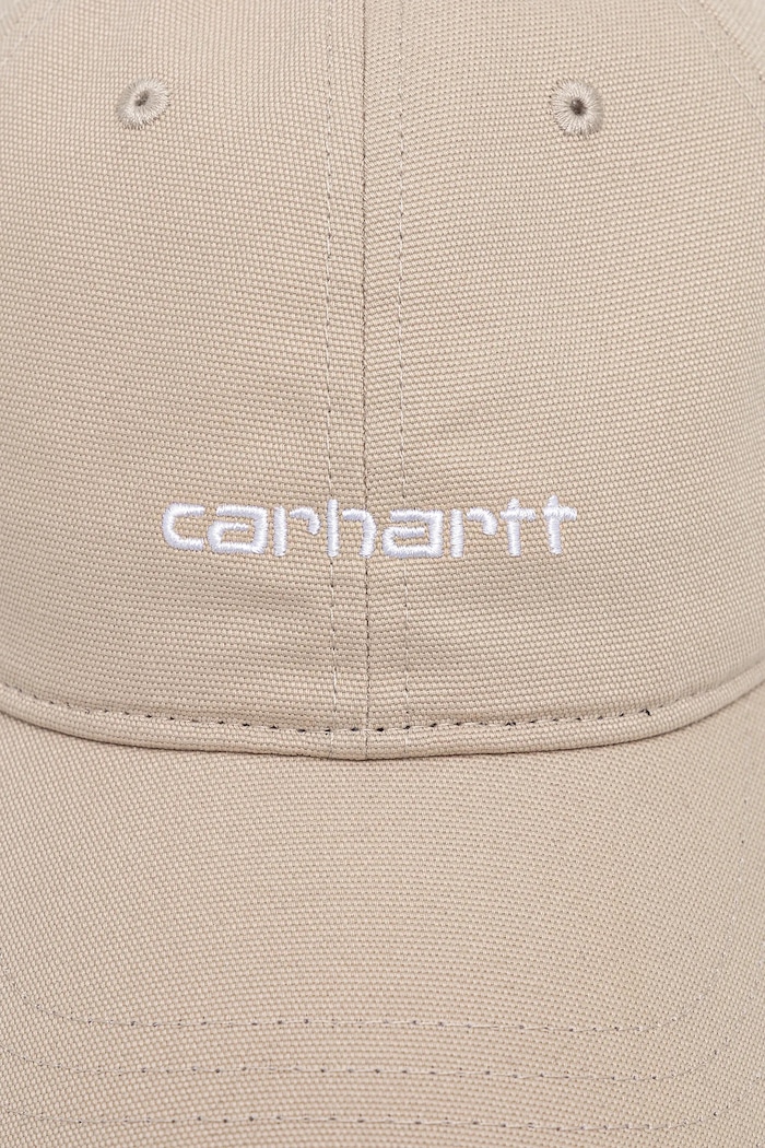 Carhartt WIP czapka z daszkiem bawełniana Canvas Script Cap I028876.2W1XX beżowy AW25