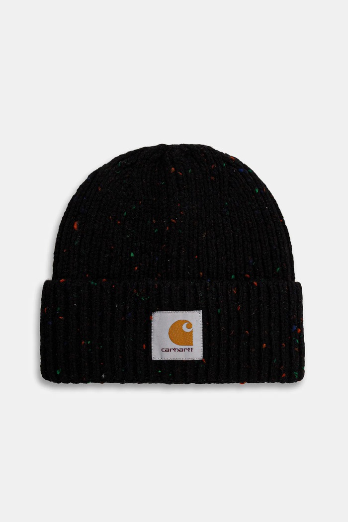 Čiapka s prímesou vlny Carhartt WIP Anglistic Beanie stredne hrubá čierna I013193.3AUXX