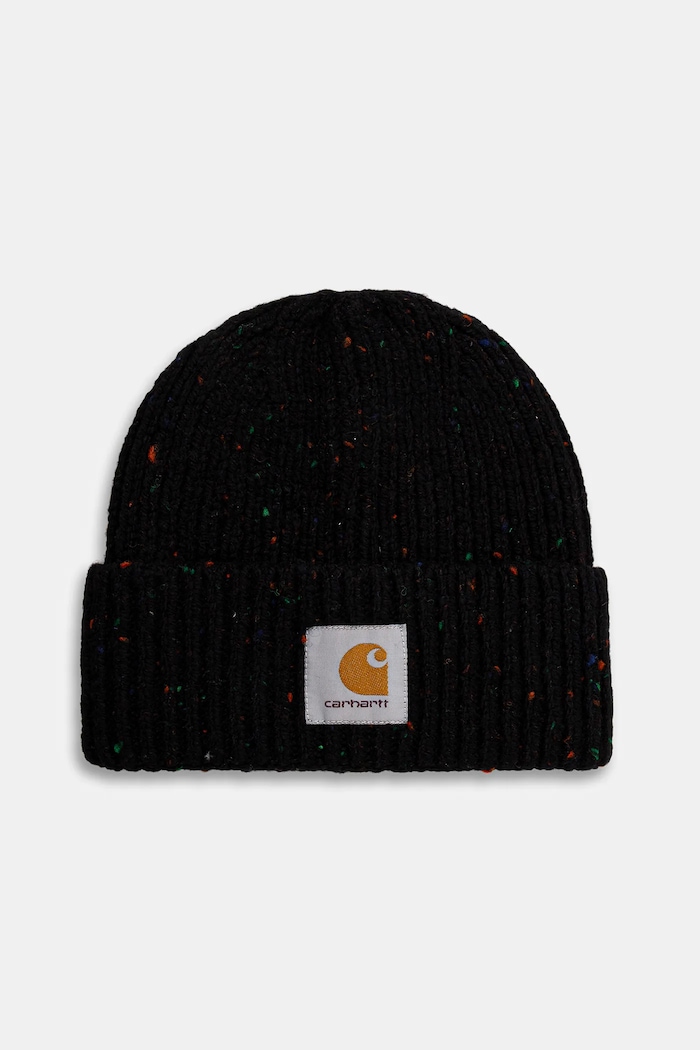 Čiapka s prímesou vlny Carhartt WIP Anglistic Beanie stredne hrubá čierna I013193.3AUXX