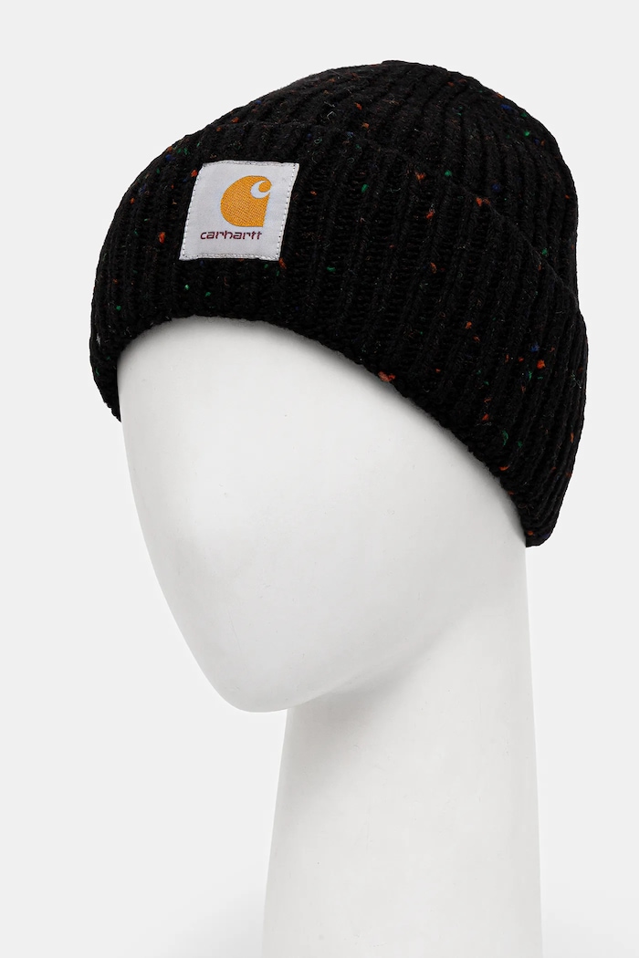Čiapka s prímesou vlny Carhartt WIP Anglistic Beanie I013193.3AUXX čierna AW25
