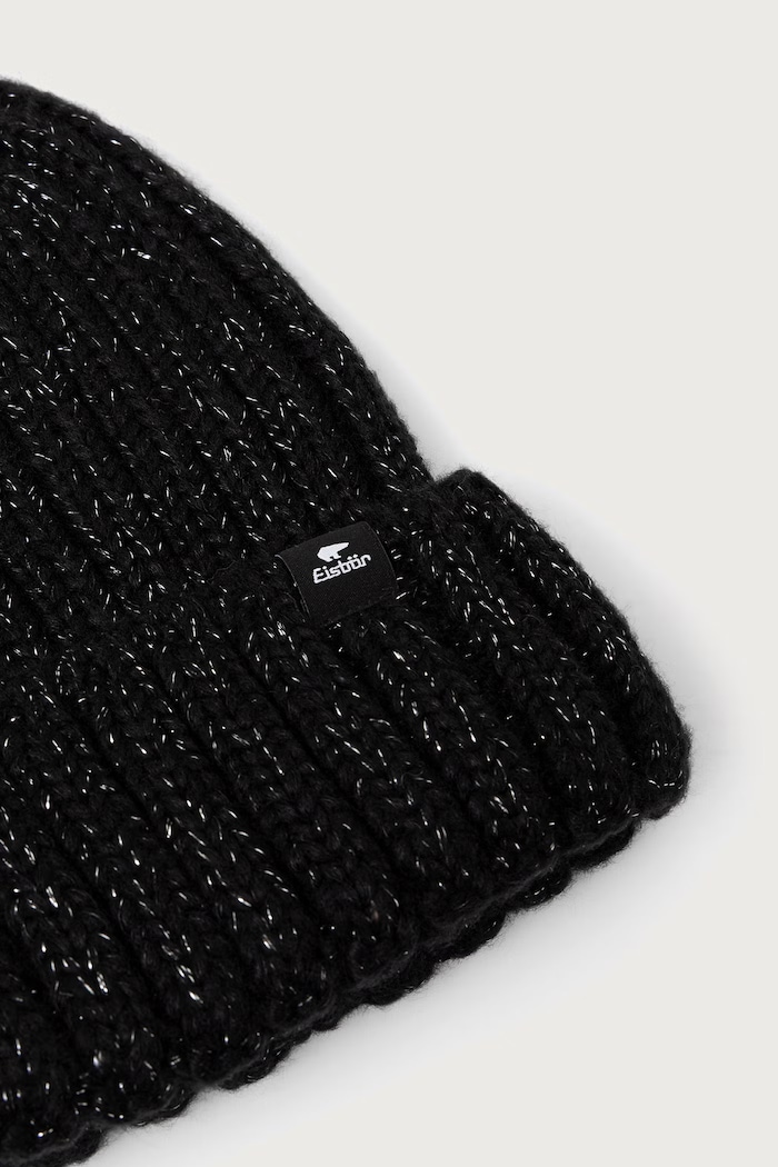 Akcesoria Eisbar Czapka beanie z wełną Alea MÜ E80145 czarny