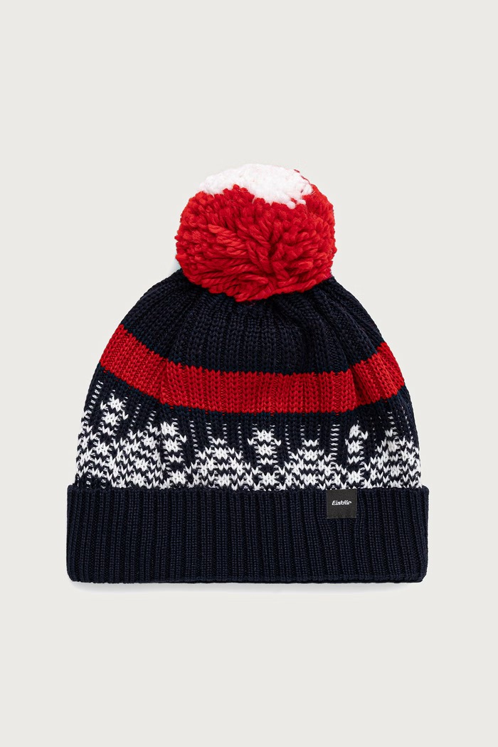 Eisbar Czapka z pomponem z wełną merino Norrak Pompon MÜ granatowy E30982