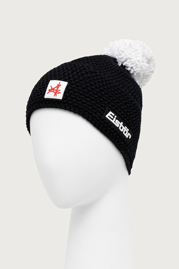 Akcesoria Eisbar Czapka beanie z wełną merino Jamie Pompon MÜ SA E33171 czarny