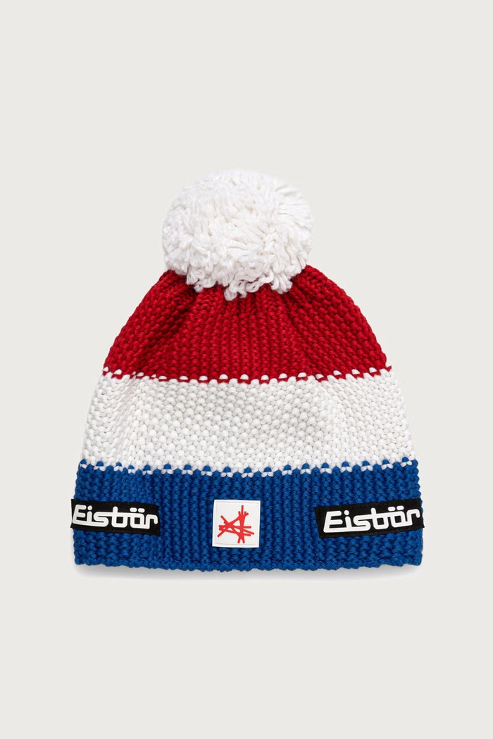 Eisbar Czapka z pomponem z wełną merino Star Pompon MÜ SA niebieski E33172