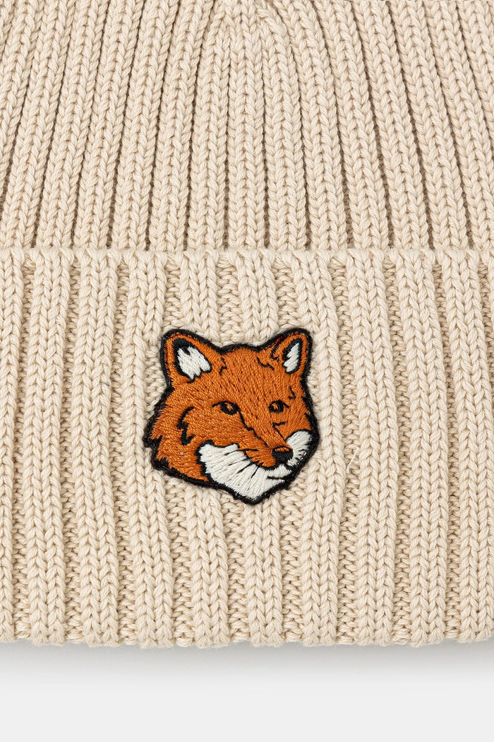 Accessories Maison Kitsuné Cotton beanie Fox Head PM06111KT1140 beige
