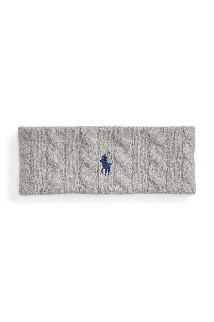 Μάλλινη κορδέλα μαλλιών Polo Ralph Lauren WOOL BLEND μαλλί γκρί 455981426002