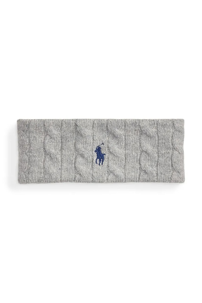 Μάλλινη κορδέλα μαλλιών Polo Ralph Lauren WOOL BLEND μαλλί γκρί 455981426002