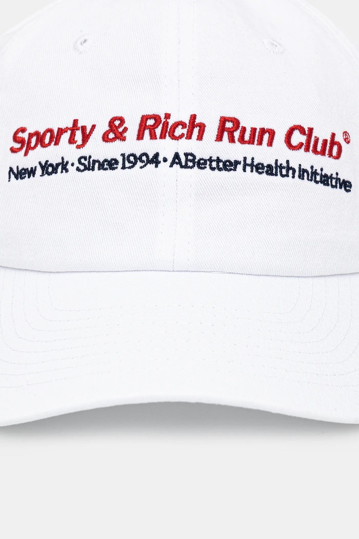 Бавовняна бейсболка Sporty & Rich Run Club AC07964172WH01 білий AW25