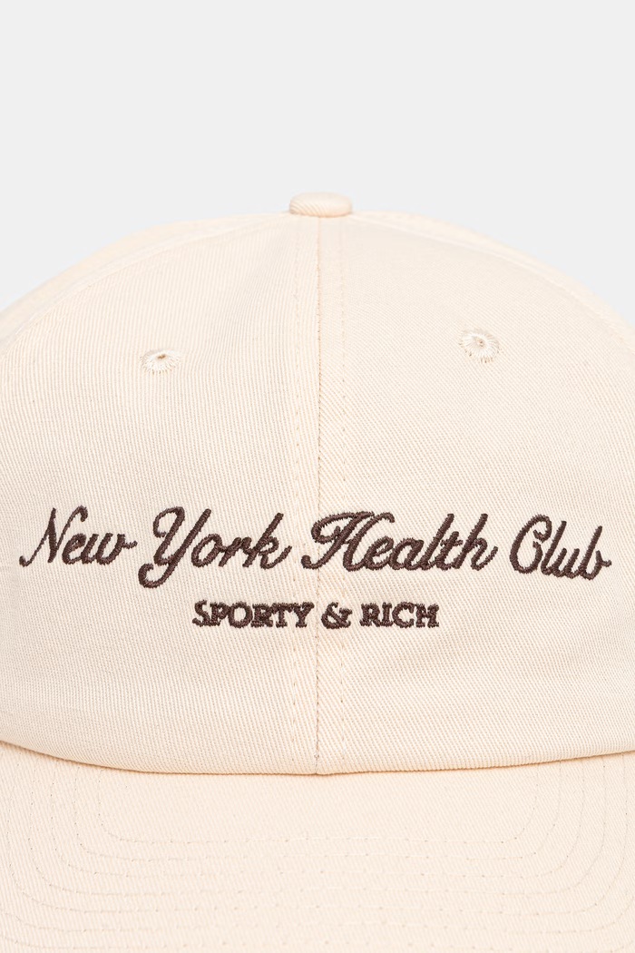 Βαμβακερό καπέλο του μπέιζμπολ Sporty & Rich NY Health Club AC07966043CR01 μπεζ AW25