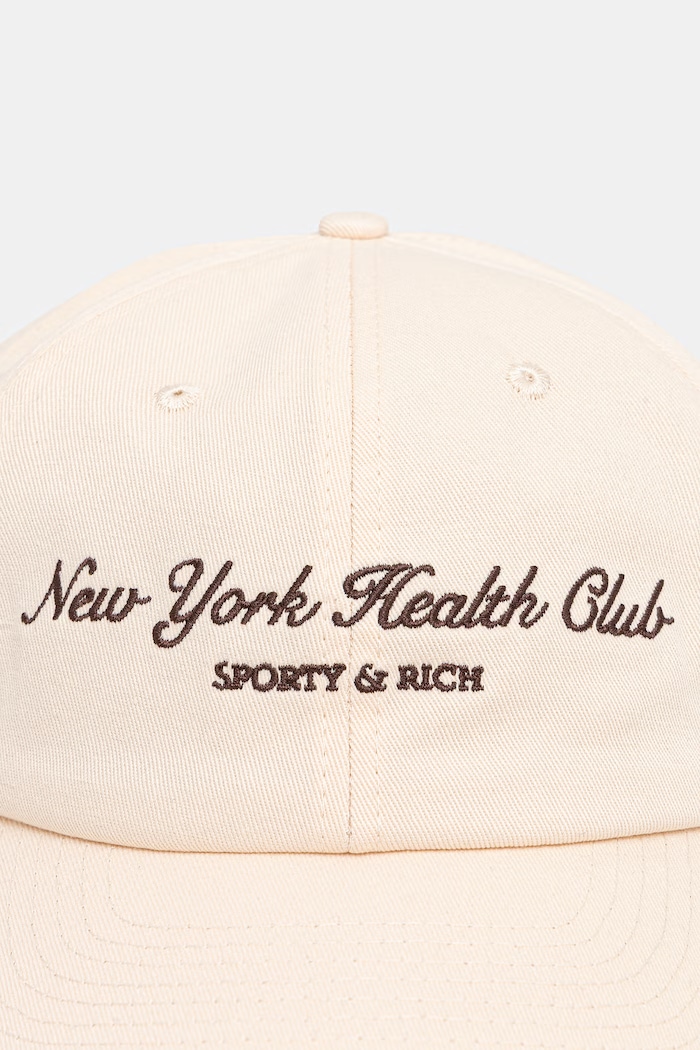Βαμβακερό καπέλο του μπέιζμπολ Sporty & Rich NY Health Club AC07966043CR01 μπεζ AW25