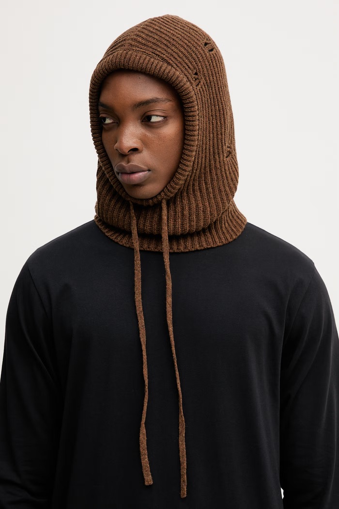 MM6 Maison Margiela μπαλακλάβα από πρόσμιξη μαλλιού S52TB0008.M13138.142M καφέ