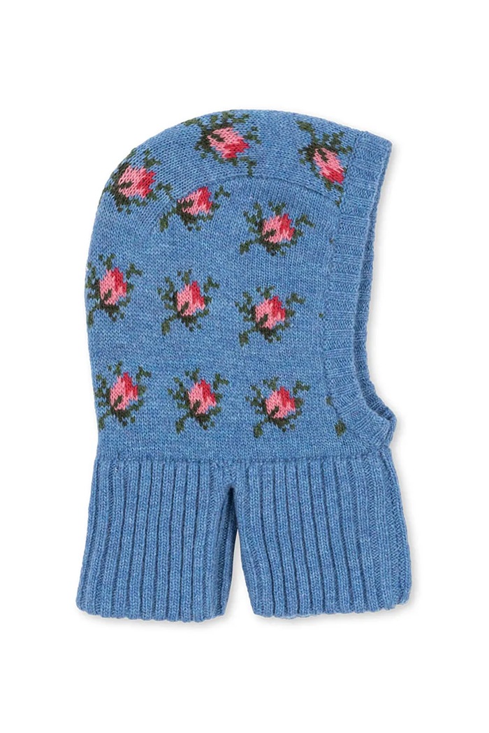 Konges Sløjd Kominiarka z dodatkiem wełny BELOU KNIT BALACLAVA KS103710.9BYA niebieski AW25