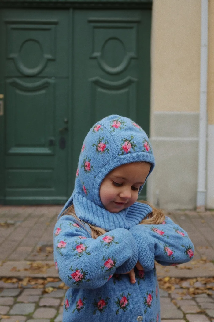 Kominiarka z dodatkiem wełny BELOU KNIT BALACLAVA Konges Sløjd KS103710.9BYA niebieski