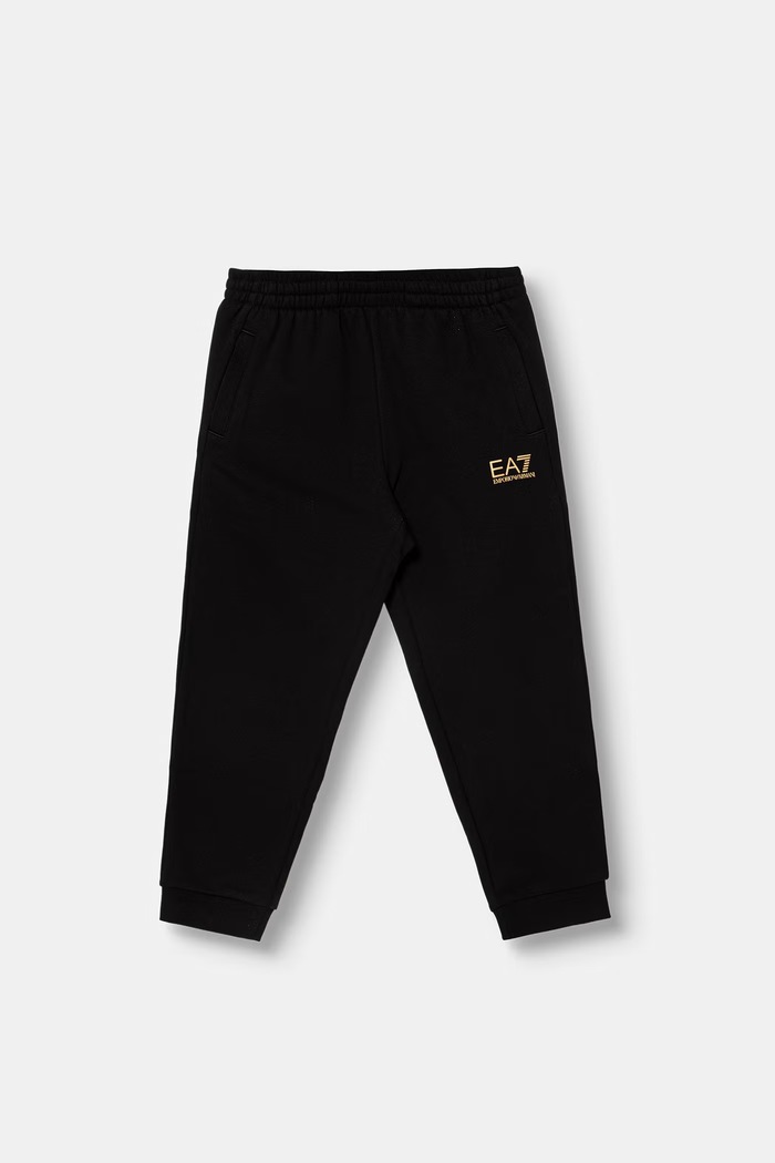 Chłopiec EA7 Emporio Armani komplet dresowy dziecięcy z bawełną 7B000164.AF10368 czarny
