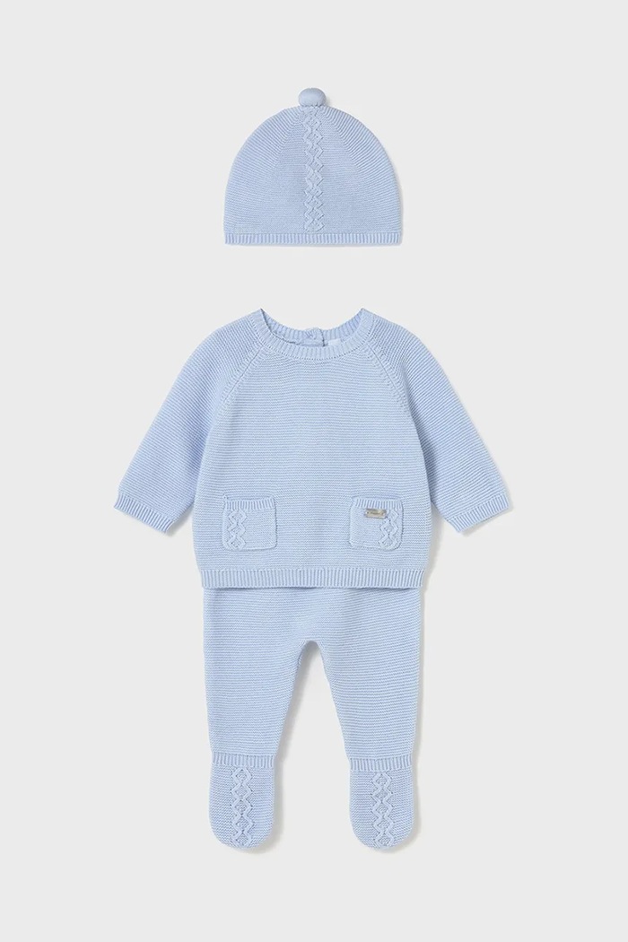 Mayoral Newborn compleu bebe 3-pack tricotaj albastru 2564.1C.Newborn.9BYA