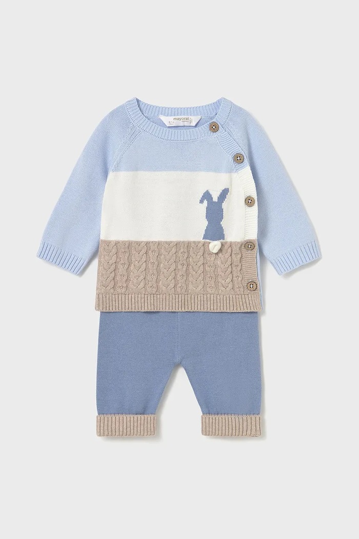 Mayoral Newborn compleu bebe bumbac albastru 2569.1C.Newborn.9BYA