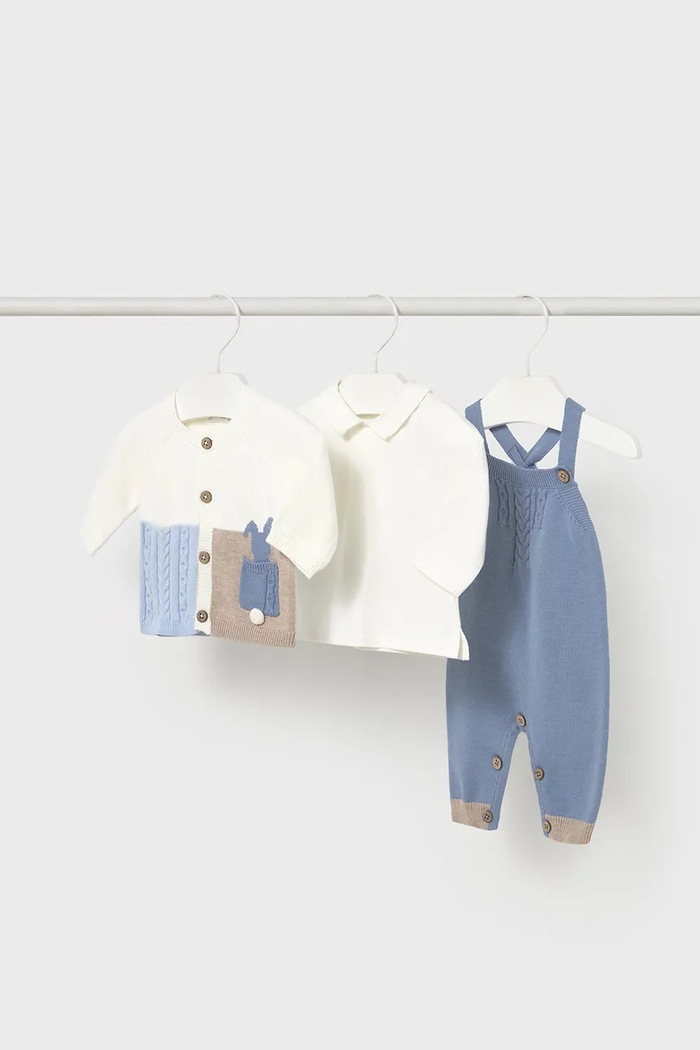 Mayoral Newborn Compleu bebe 3-pack albastru 2617.1C.Newborn.9BYA