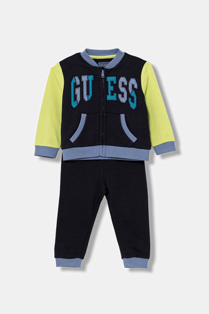 Guess dres bawełniany niemowlęcy 2-pack wzorzyste granatowy I5BG11.KAD74.9BYA