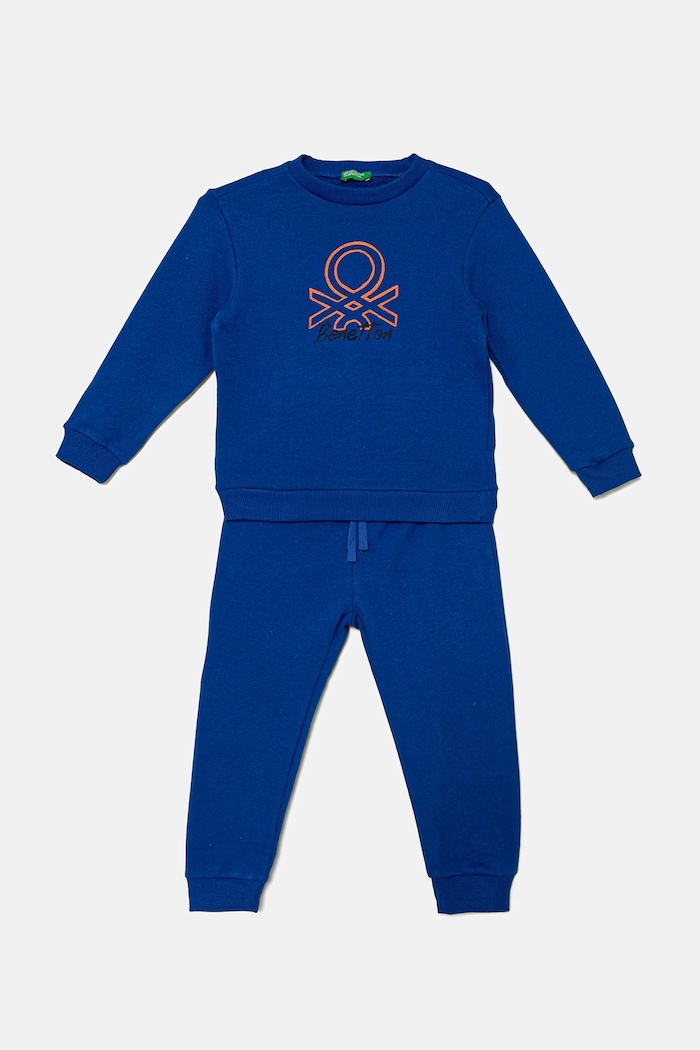 Παιδική βαμβακερή αθλητική φόρμα United Colors of Benetton στάμπα μπλε 3J68GK00S.P.seasonal