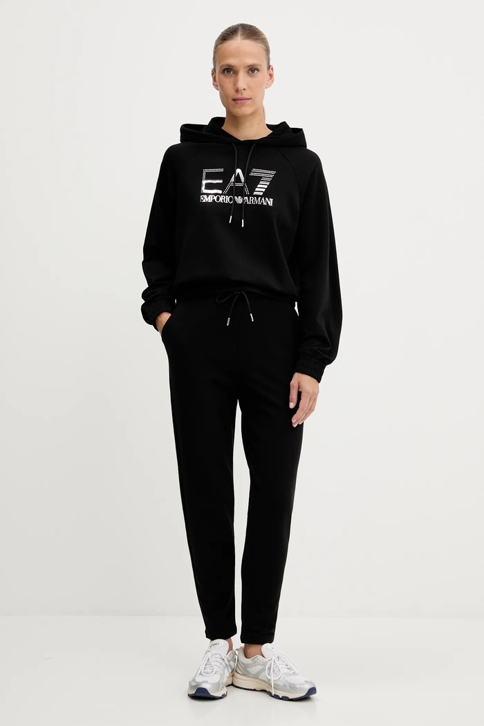 Tepláková souprava EA7 Emporio Armani potisk černá AF12502.7W000687