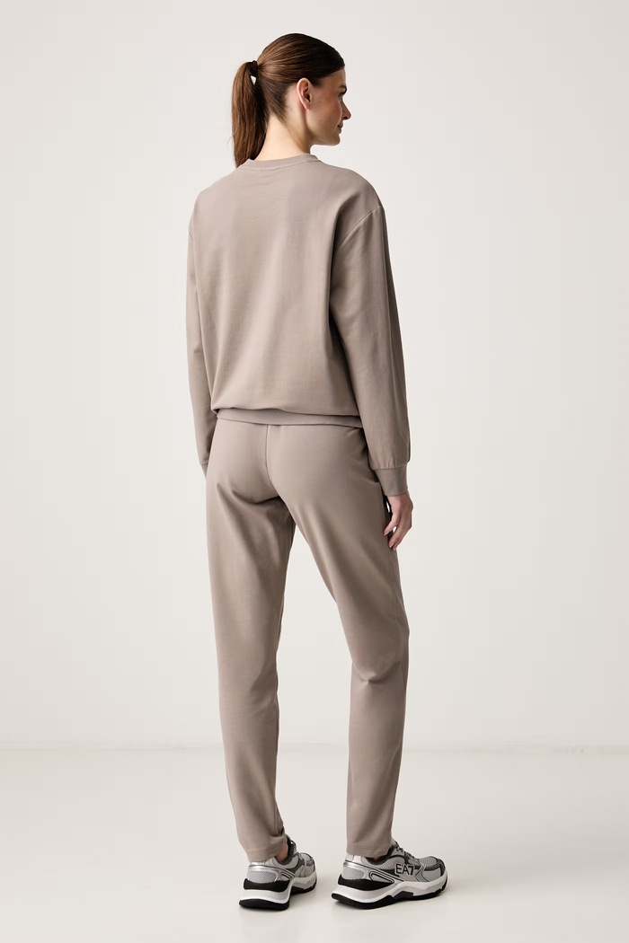 EA7 Emporio Armani спортен комплект анцуг дамски от памук с еластан AF13135.7W000115 бежов