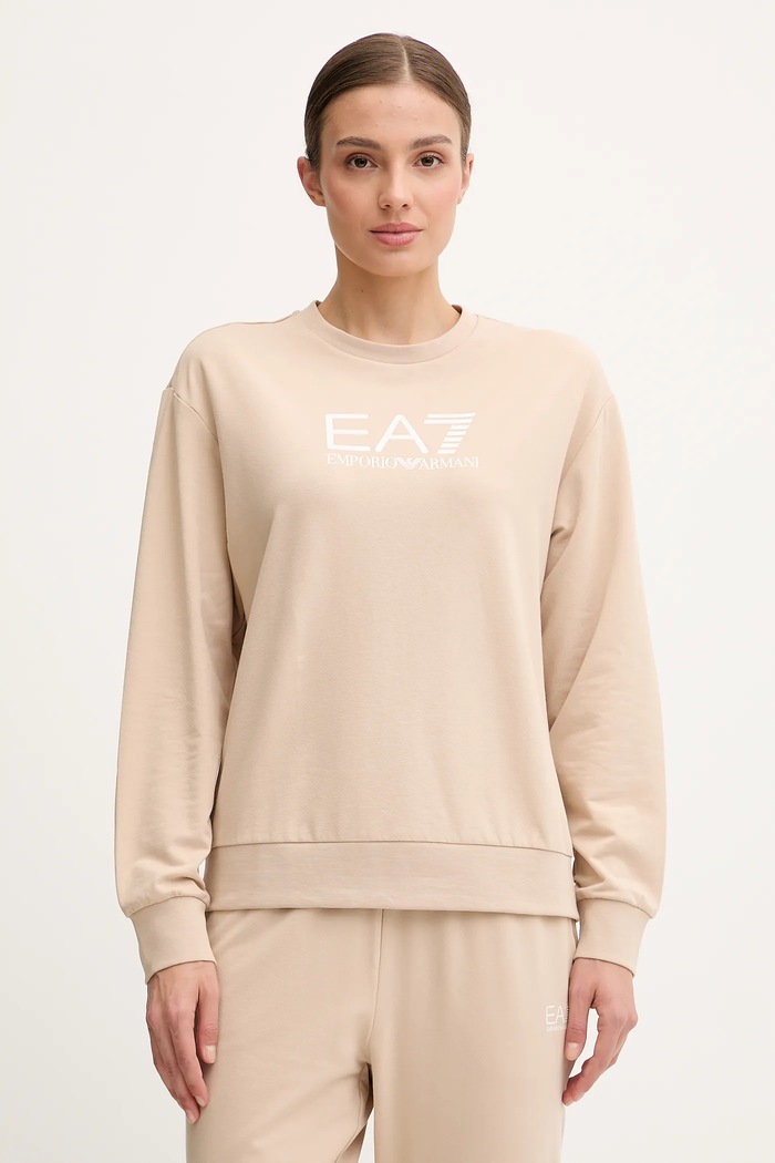 EA7 Emporio Armani set di tuta da donna in cotone con elastan AF13135.7W000115 beige SS26