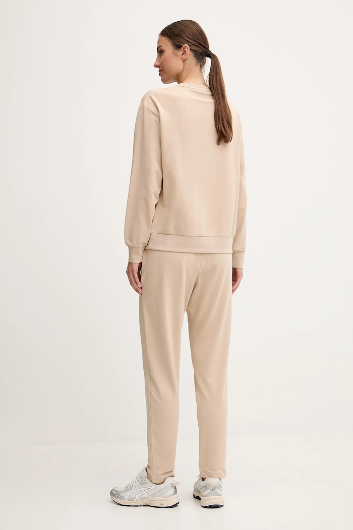 EA7 Emporio Armani set di tuta da donna in cotone con elastan beige AF13135.7W000115