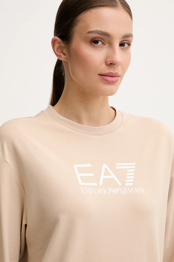 EA7 Emporio Armani set di tuta da donna in cotone con elastan AF13135.7W000115 beige