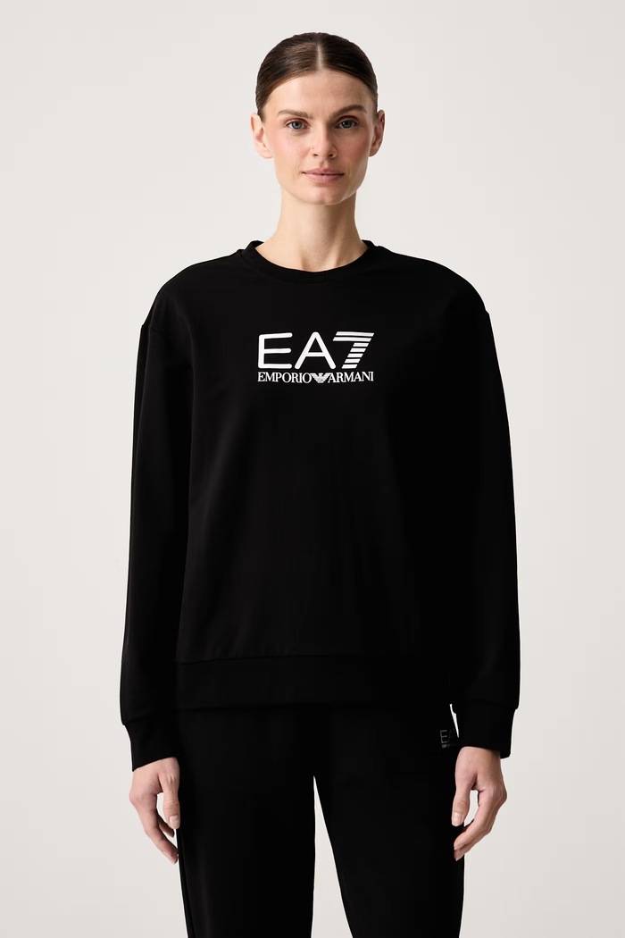 EA7 Emporio Armani спортен комплект анцуг дамски от памук с еластан AF13135.7W000115 черен SS26