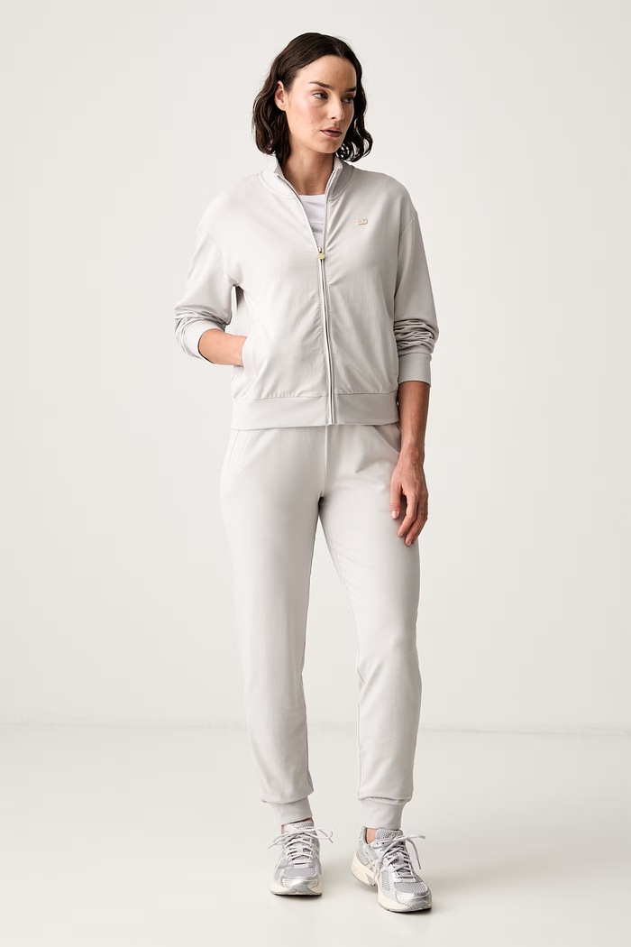 EA7 Emporio Armani спортен комплект анцуг дамски от памук с еластан сив AF13135.7W000463